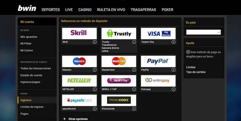 deposito bwin argentina